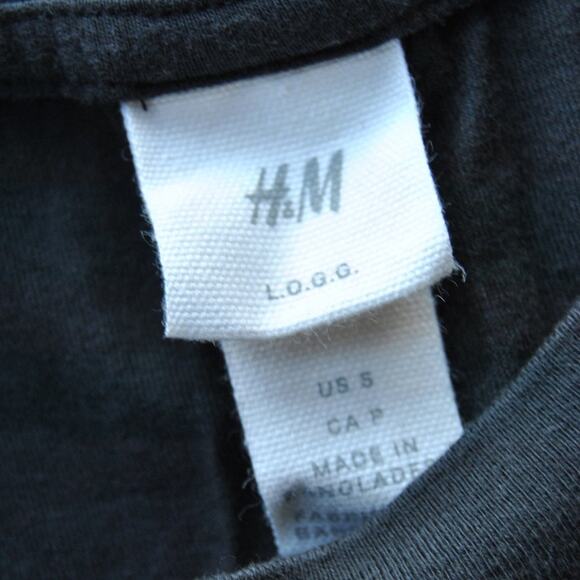 H&M Waves Short Sleeve Shirt Black with Rainbow Logo Small - Picture 3 of 5
